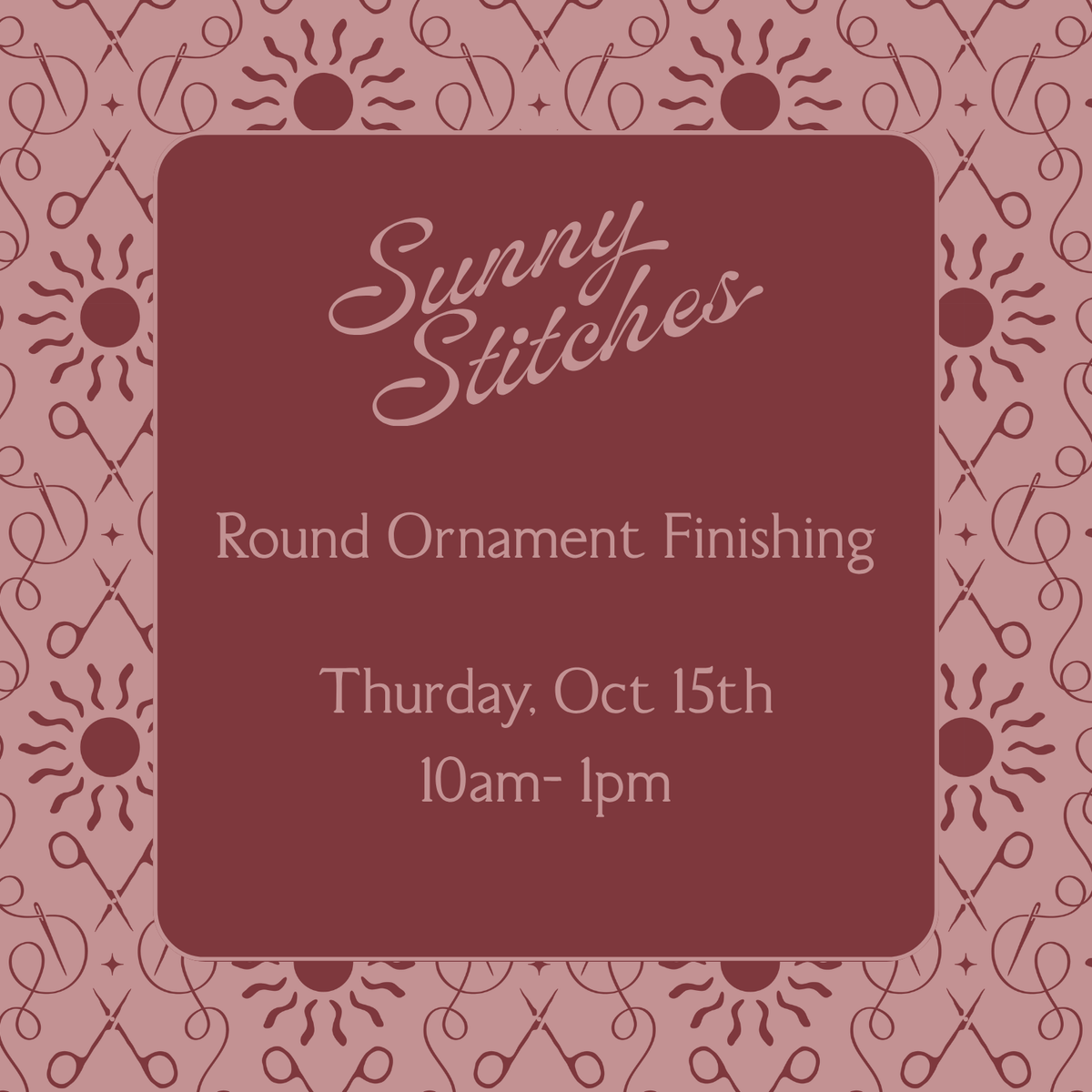 Round Ornament Finishing Class | Thursday, October 15th