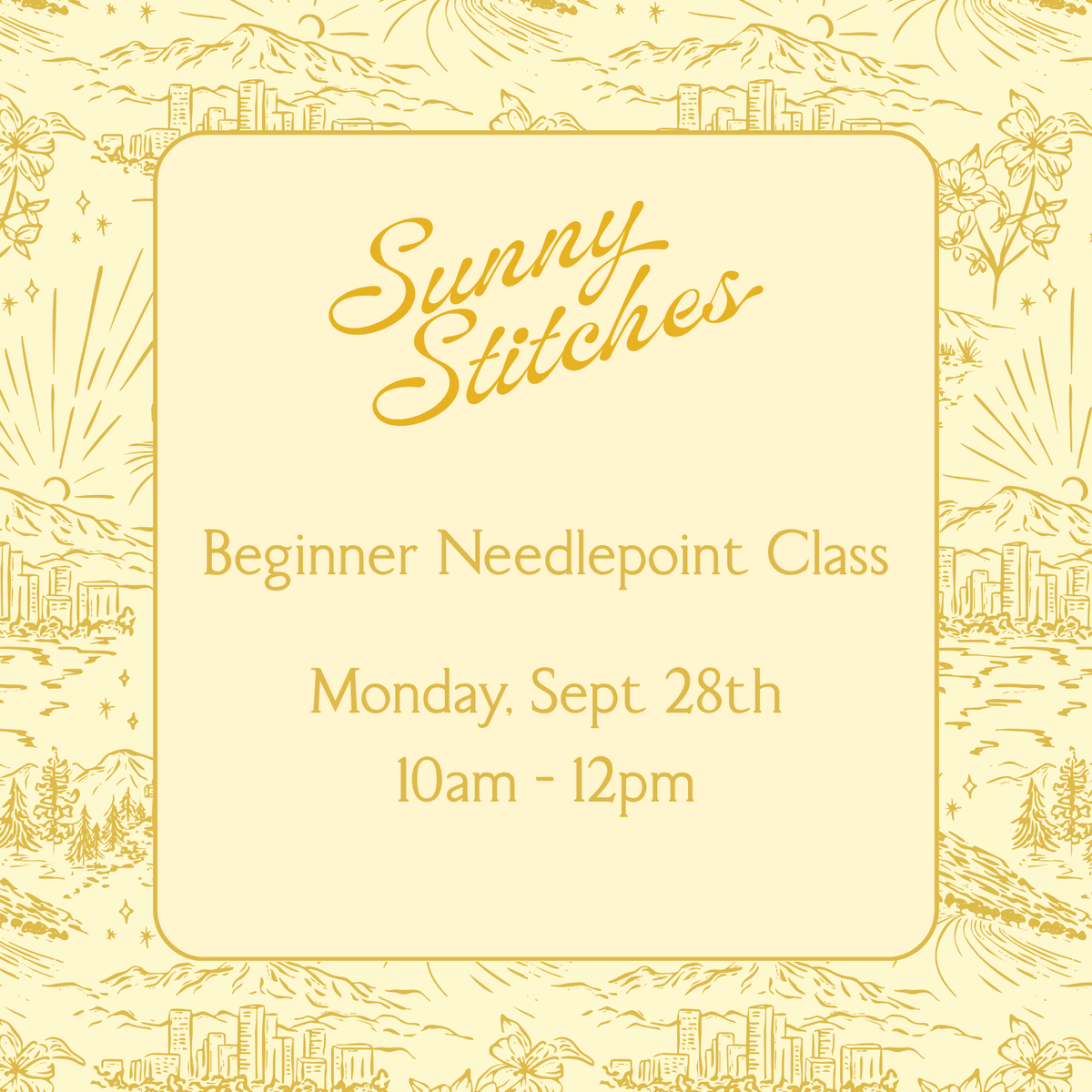 Beginner Needlepoint Class | Monday, September 28th