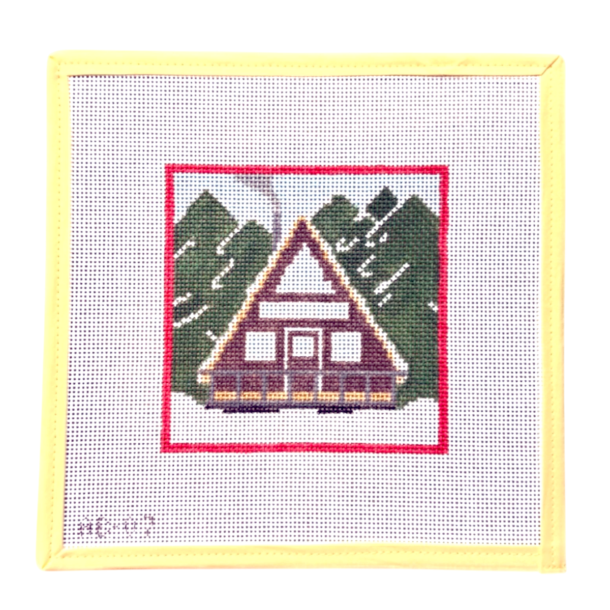 Ski chalet needlepoint