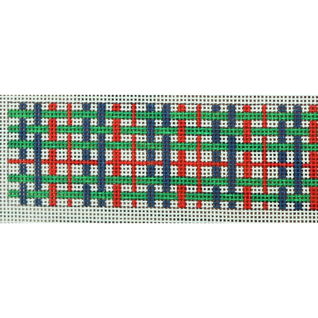 Navy Green and Red Plaid Belt