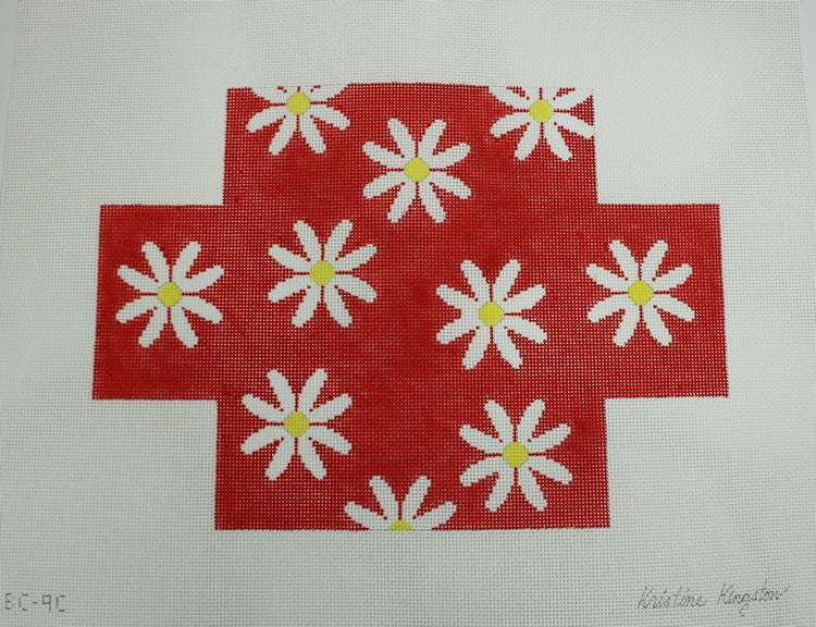 Daisies on Red - 13 mesh