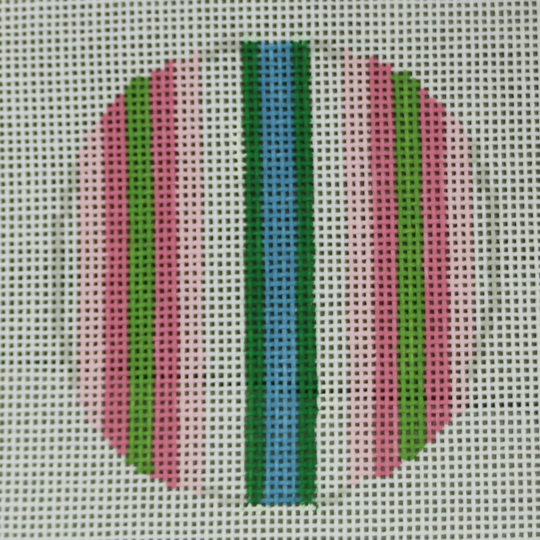 Pink Green Turquoise Striped Ornament