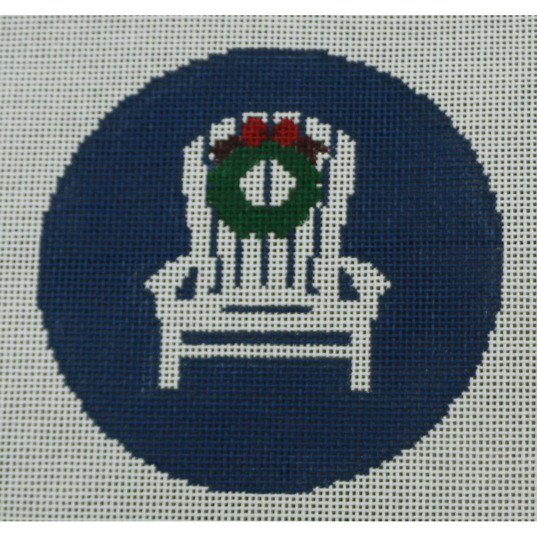Adirondack Chair with Wreath on Blue