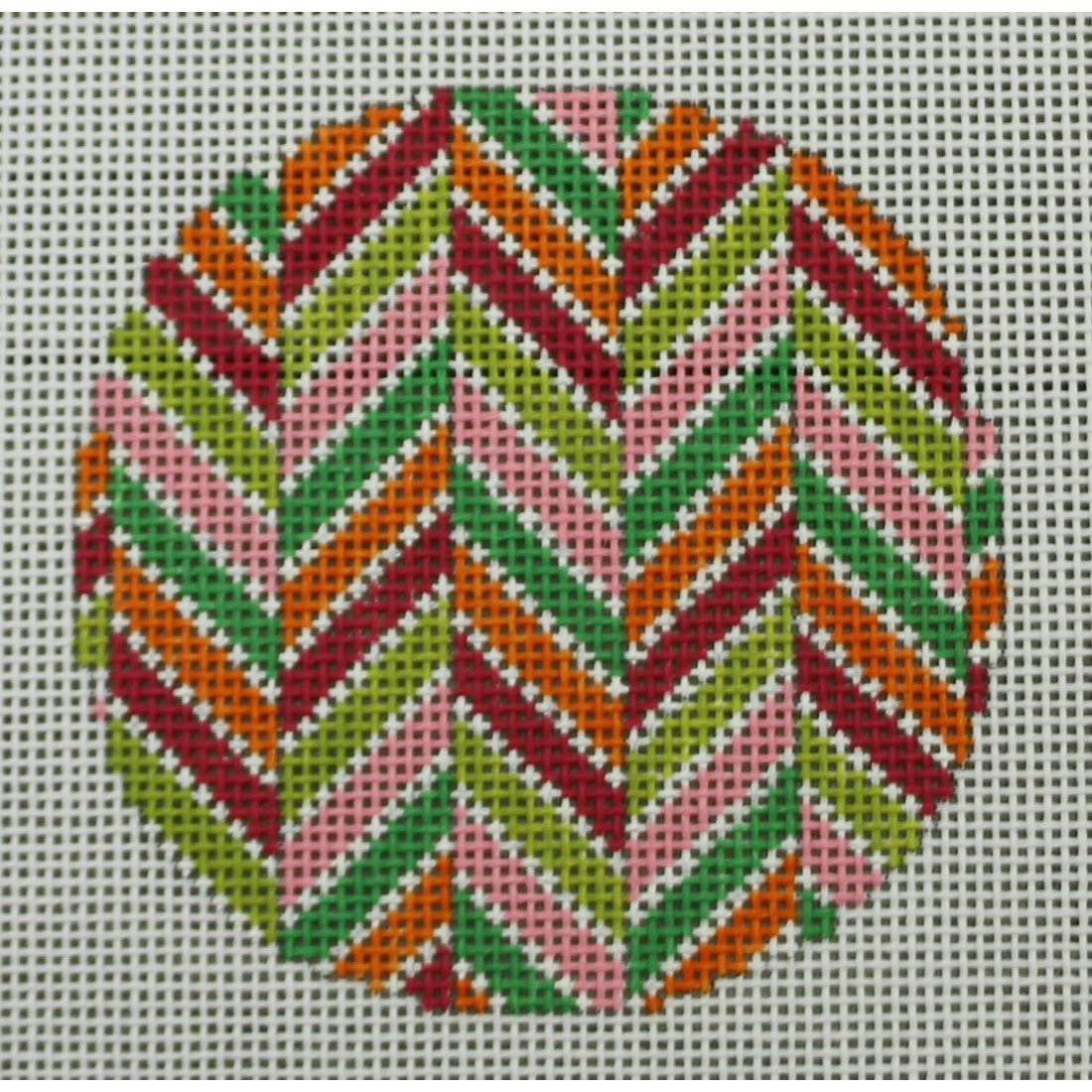 Chevron Multi Pinks, Greens, and Orange Ornament