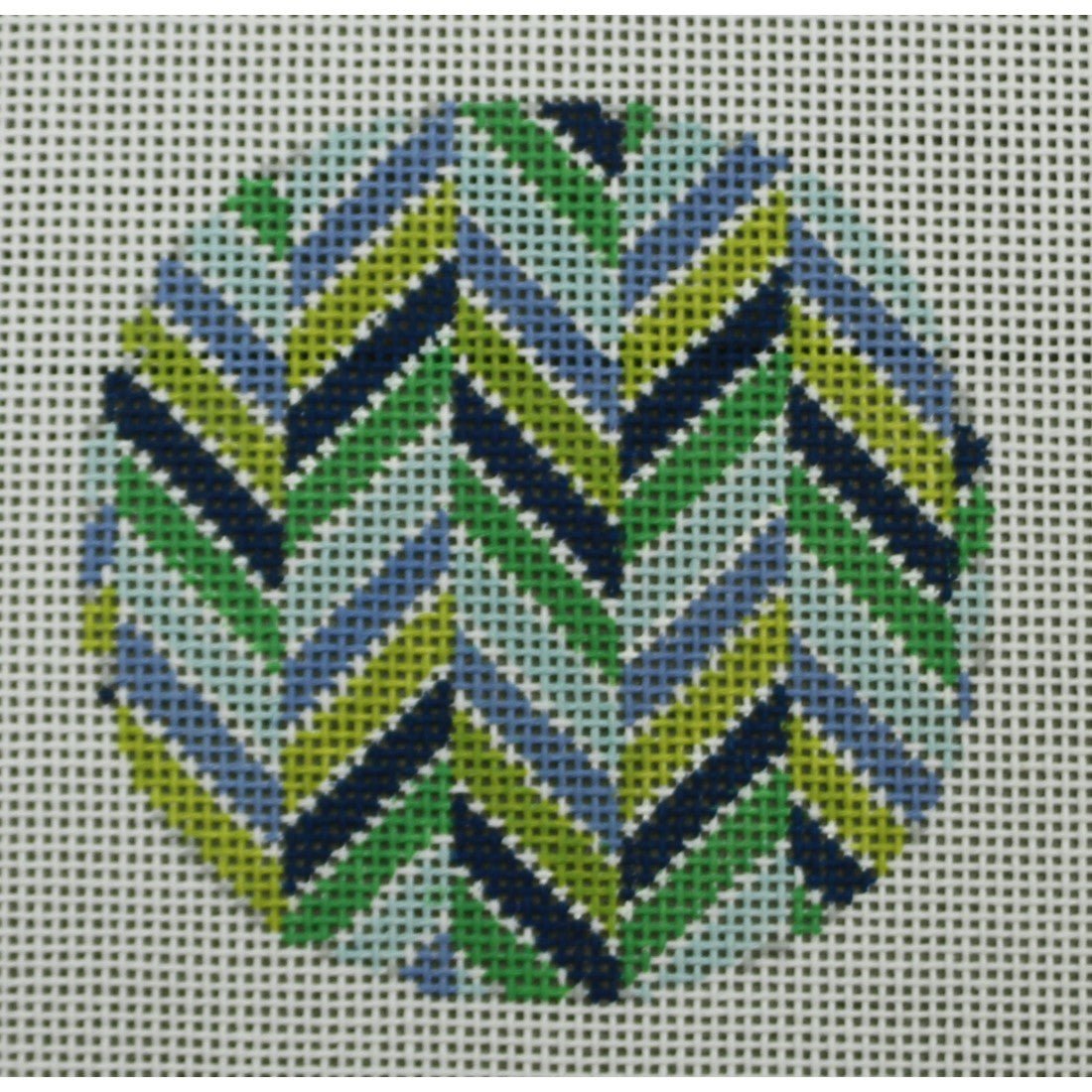 Chevron Multi Blues and Greens Ornament