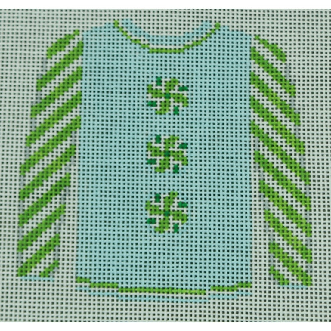 Peppermints on Blue with Green Sleeves