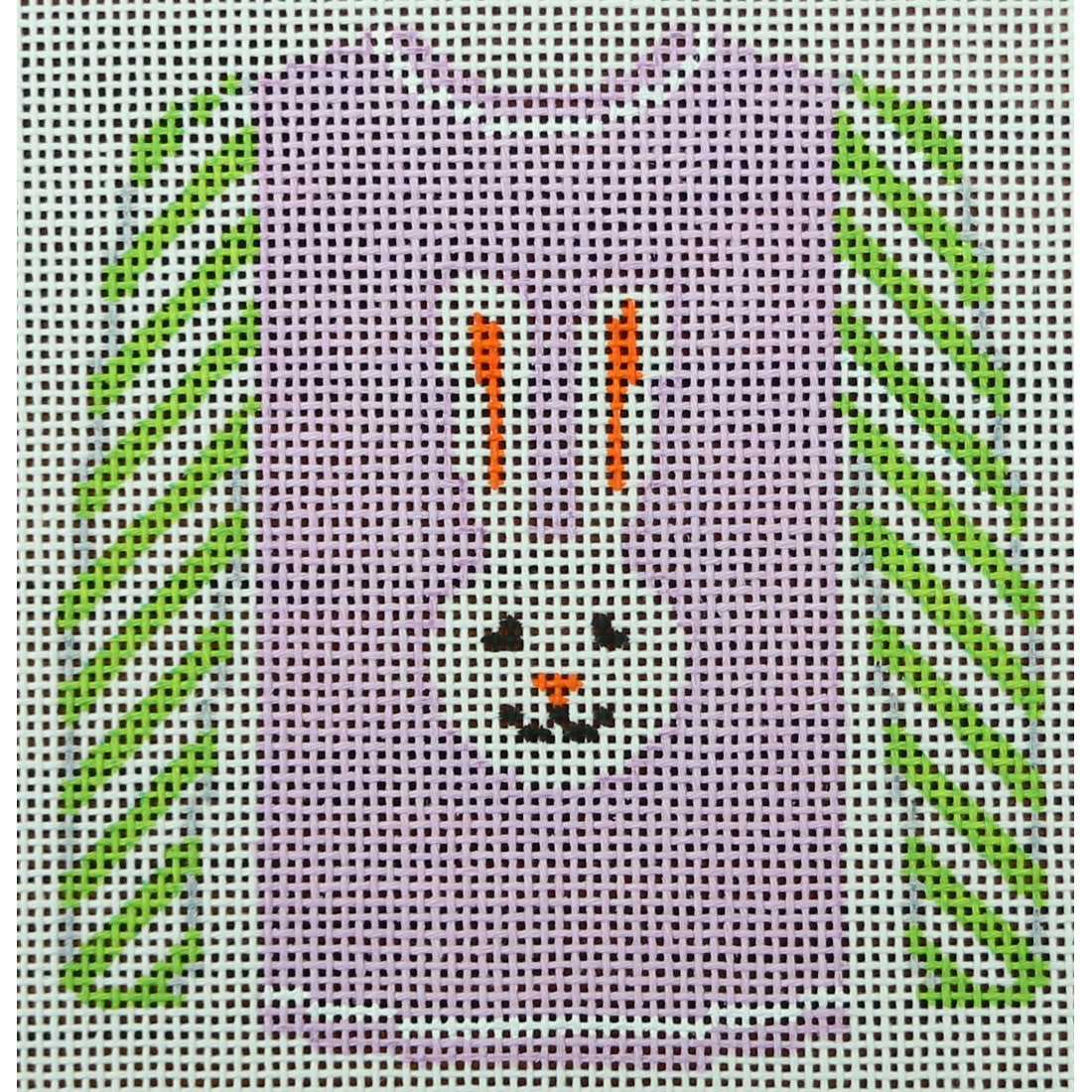 Long Ear White Bunny on Lavender