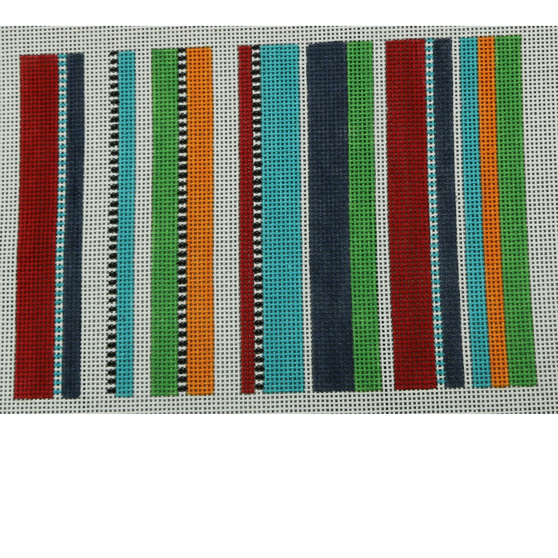 Red, White, Orange, Green and Blue Striped Clutch