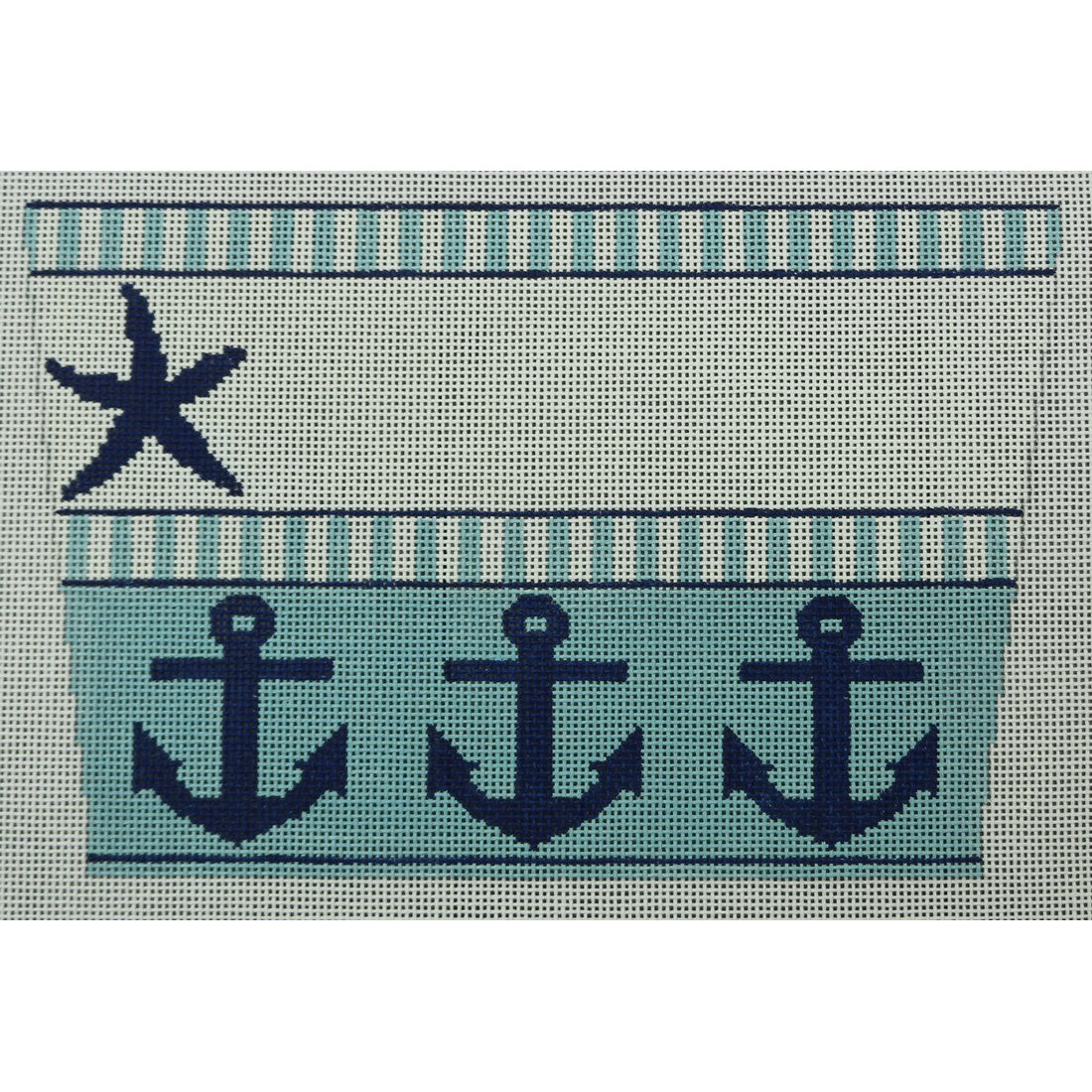 Stocking Cuff - Starfish and Anchors Blue and Navy