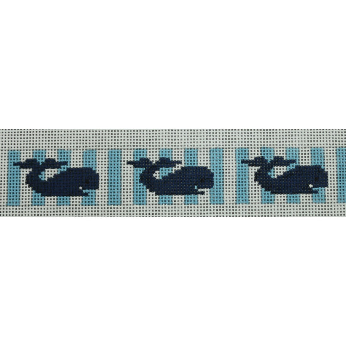Navy Whales on Pale Blue Stripes Sunglass Strap