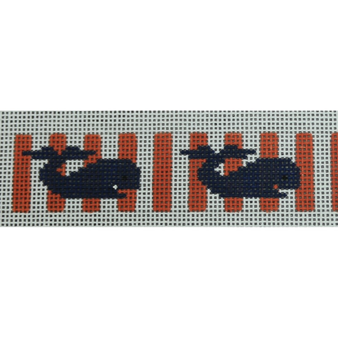 Navy Whales on Coral Stripes Sunglass Strap