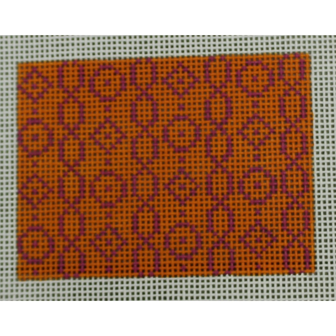 Wallet Insert - Geometric Chain/Circle/Diamond Pink on Orange