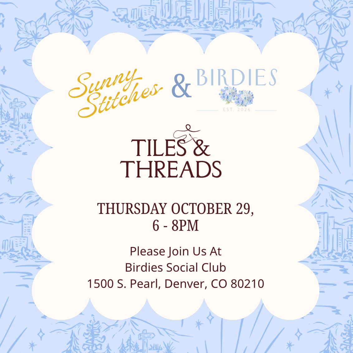 Tiles & Thread Night at Birdies Social Club