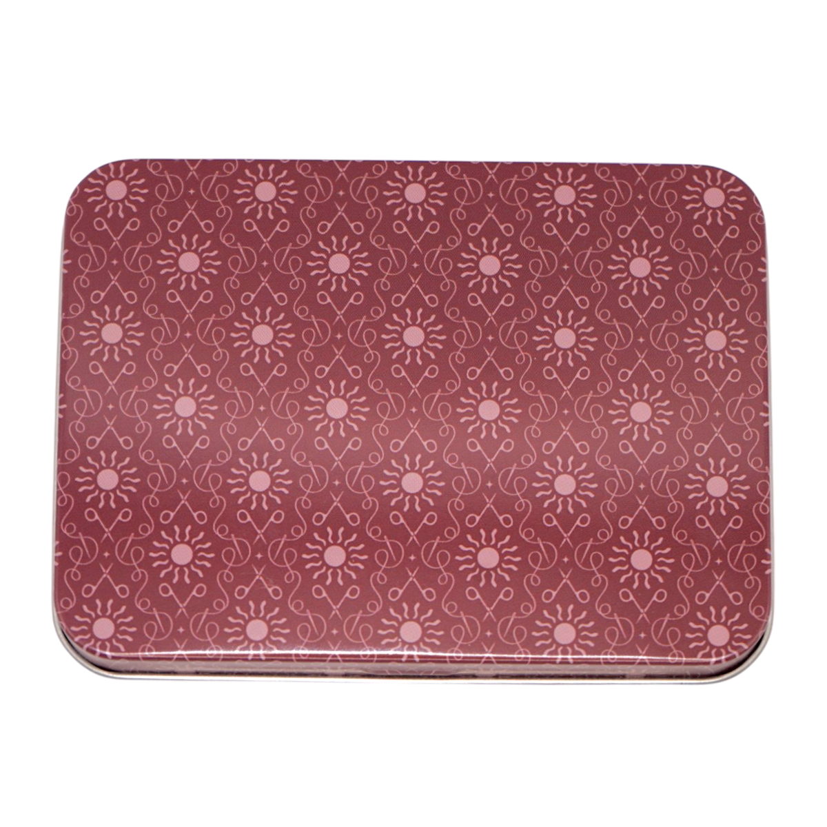 Sunny Stitches Magnetic Tin: Mauve Scissor Pattern