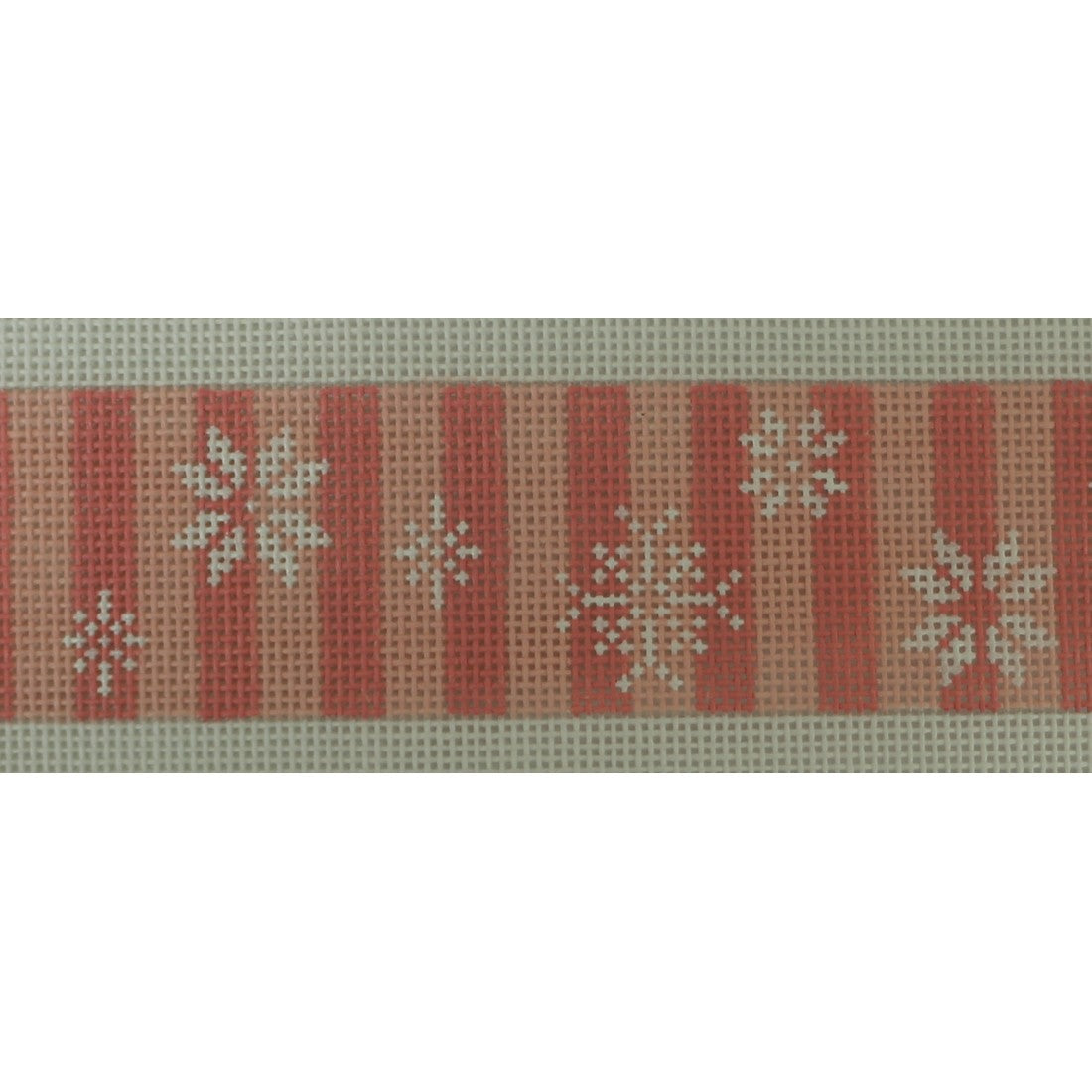 Snowflakes on Pink Tone on Tone Stripes (36in) - 18 mesh