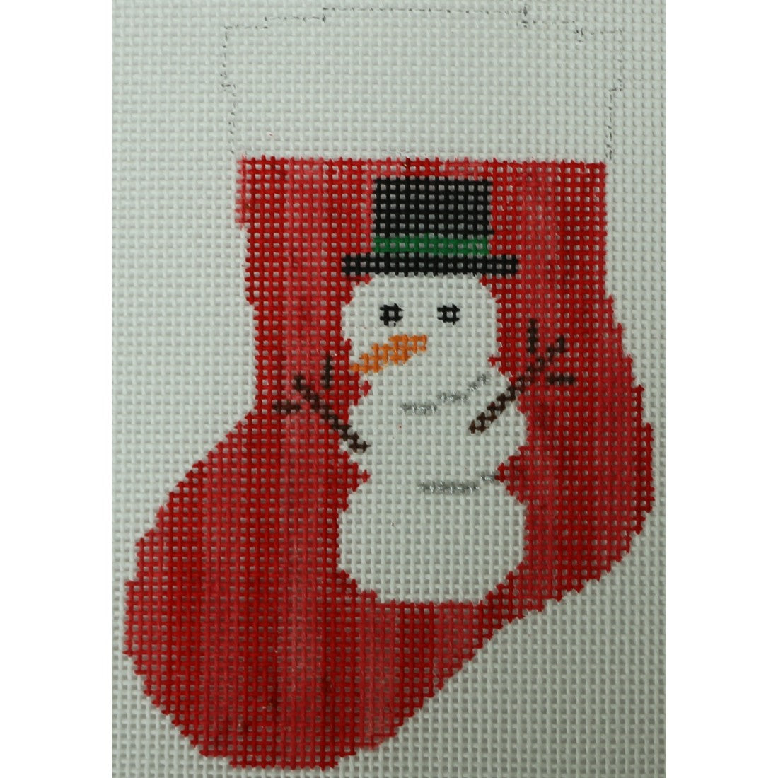 Big Snowman on Red Stripes