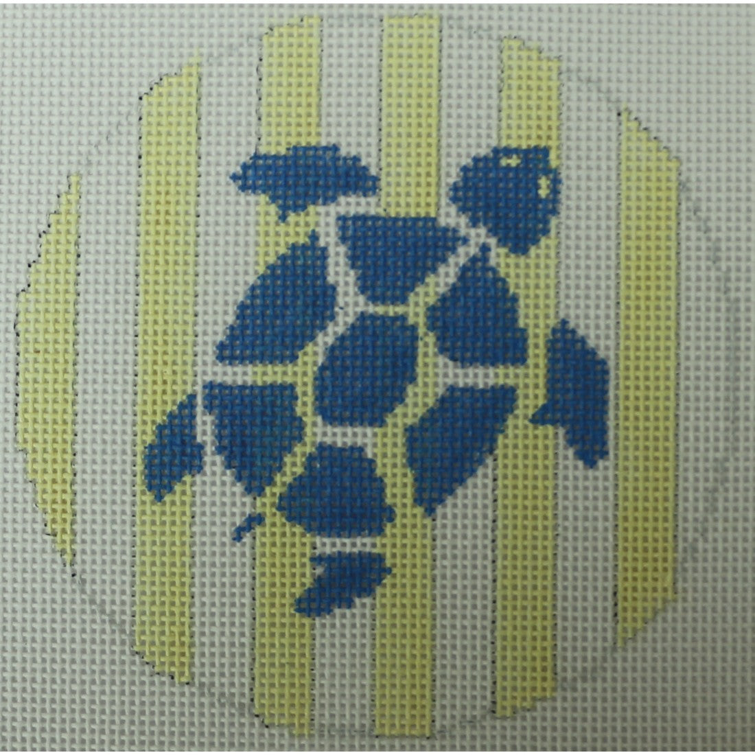 Sea Turtle on Yellow Stripes