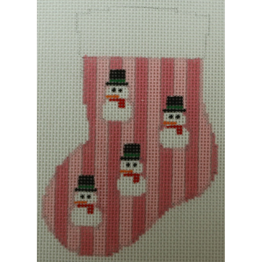 Snowmen on Pink Stripes