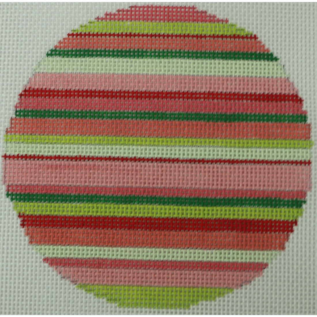 Pink and Green Stripes Ornament