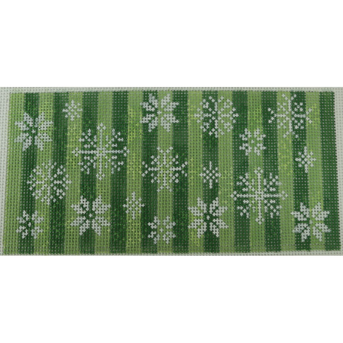 Snowflakes on Green Tone on Tone - (4" inch square; 18 mesh)