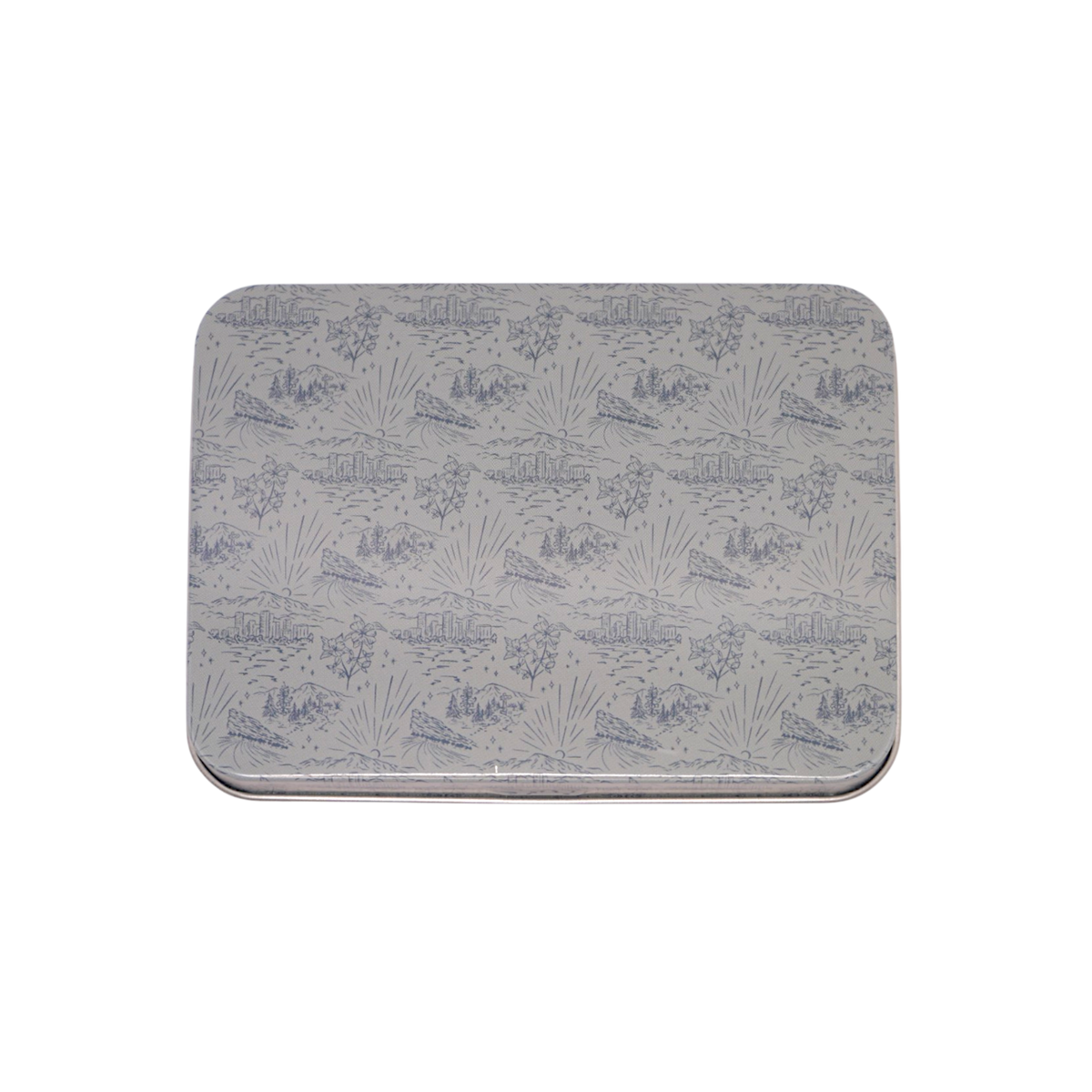 Sunny Stitches Magnetic Tin: Teal Green Denver Icons Toile