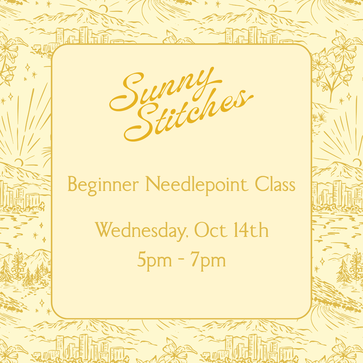 Beginner Needlepoint Class | Wednesday, October 14th