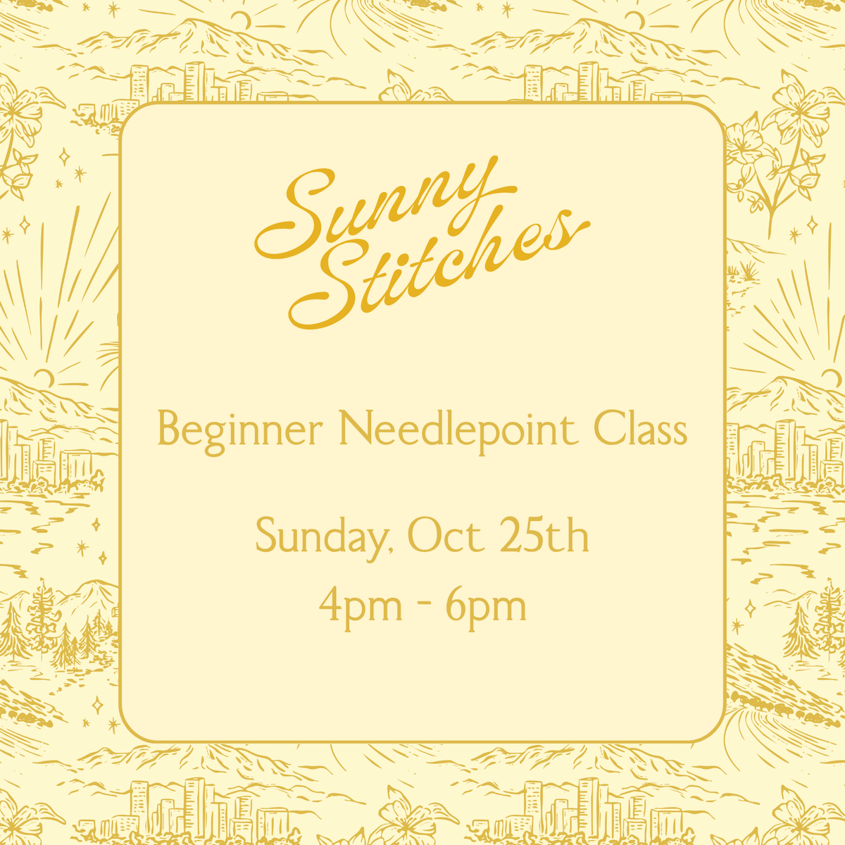 Beginner Needlepoint Class | Sunday, October 25th