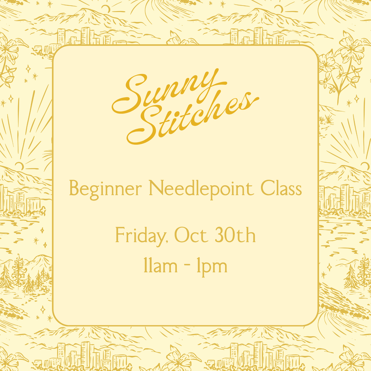 Beginner Needlepoint Class | Friday, October 30th