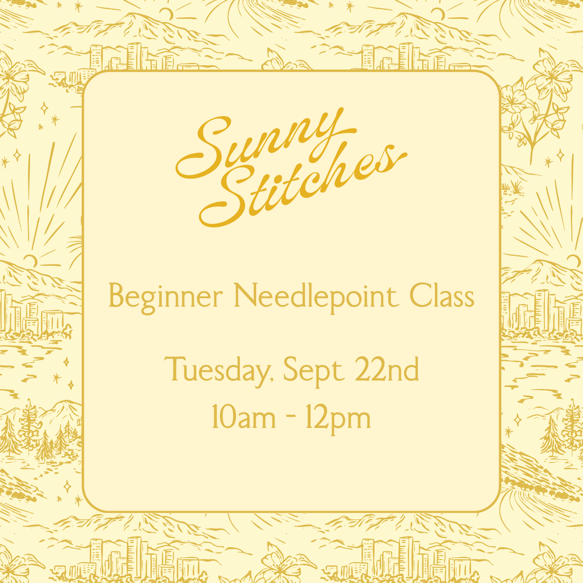 Beginner Needlepoint Class | Tuesday, September 22nd