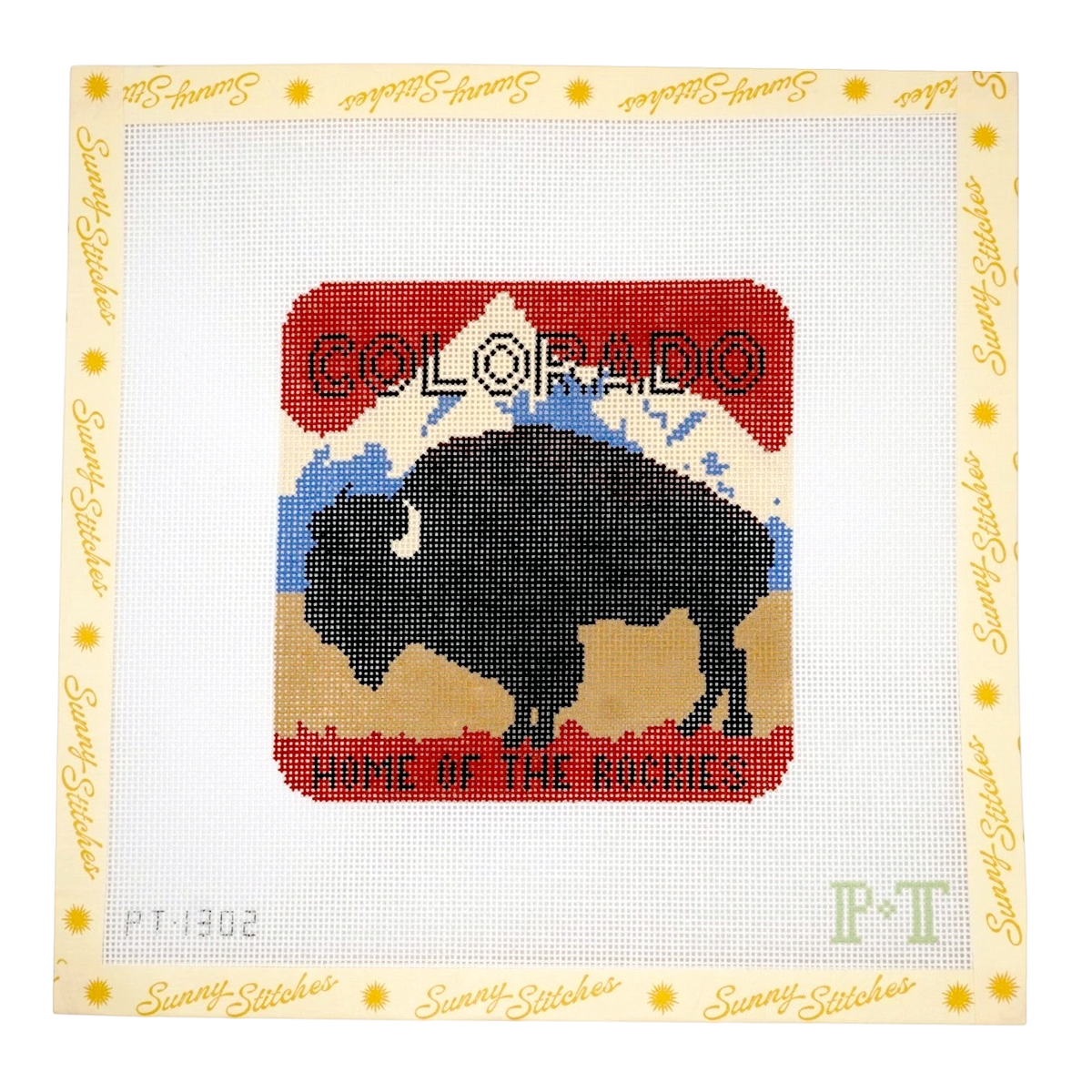 Colorado Home of the Rockies needlepoint canvas