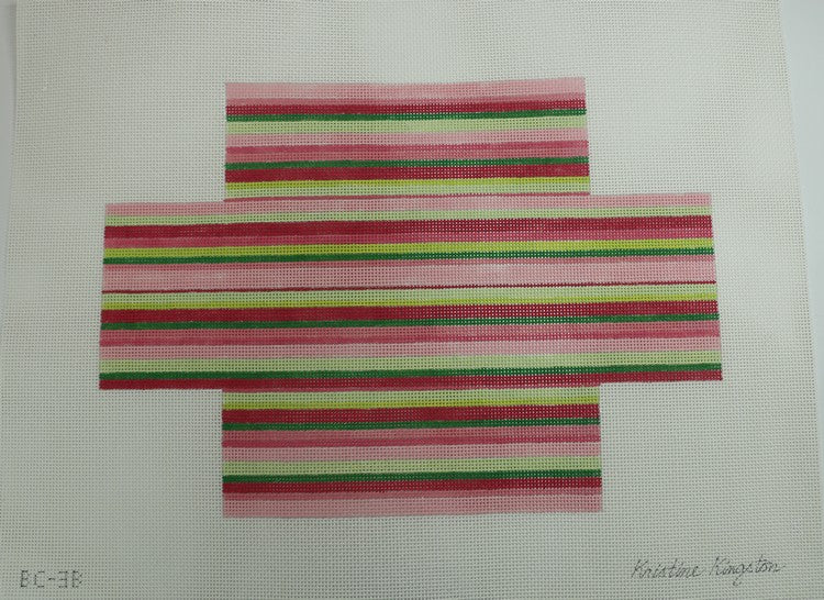 Horizontal Pink and Green Stripes - 13 mesh