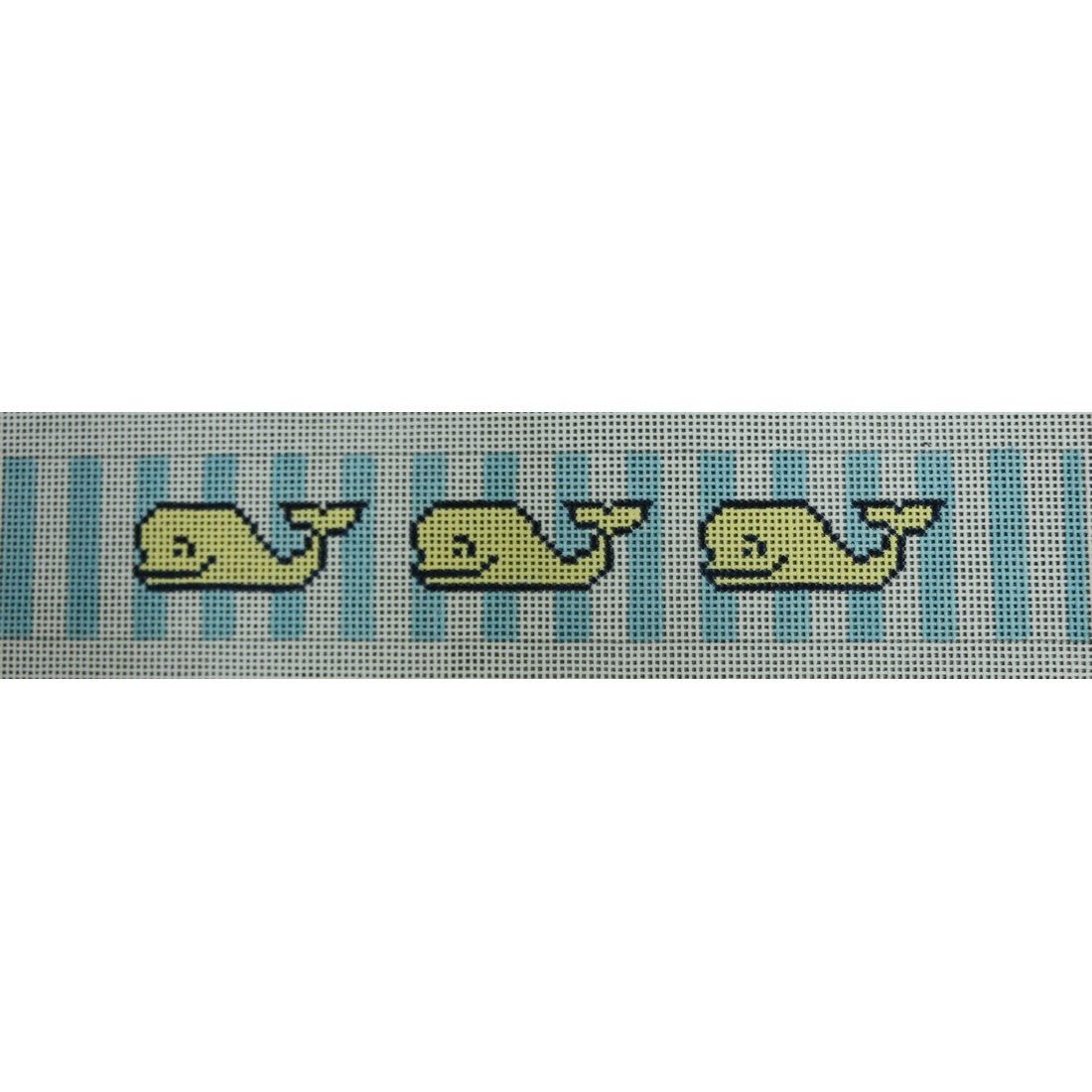 Happy Yellow Whales on Blue