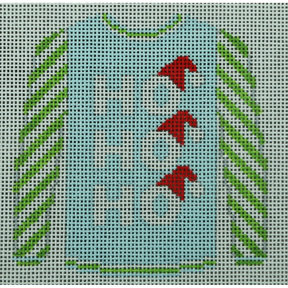 Ho Ho Ho Blue with Red Hats Green Sleeves