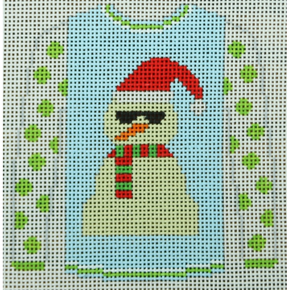 Sandman on Blue with Green Polka Dot Sleeves Sweater
