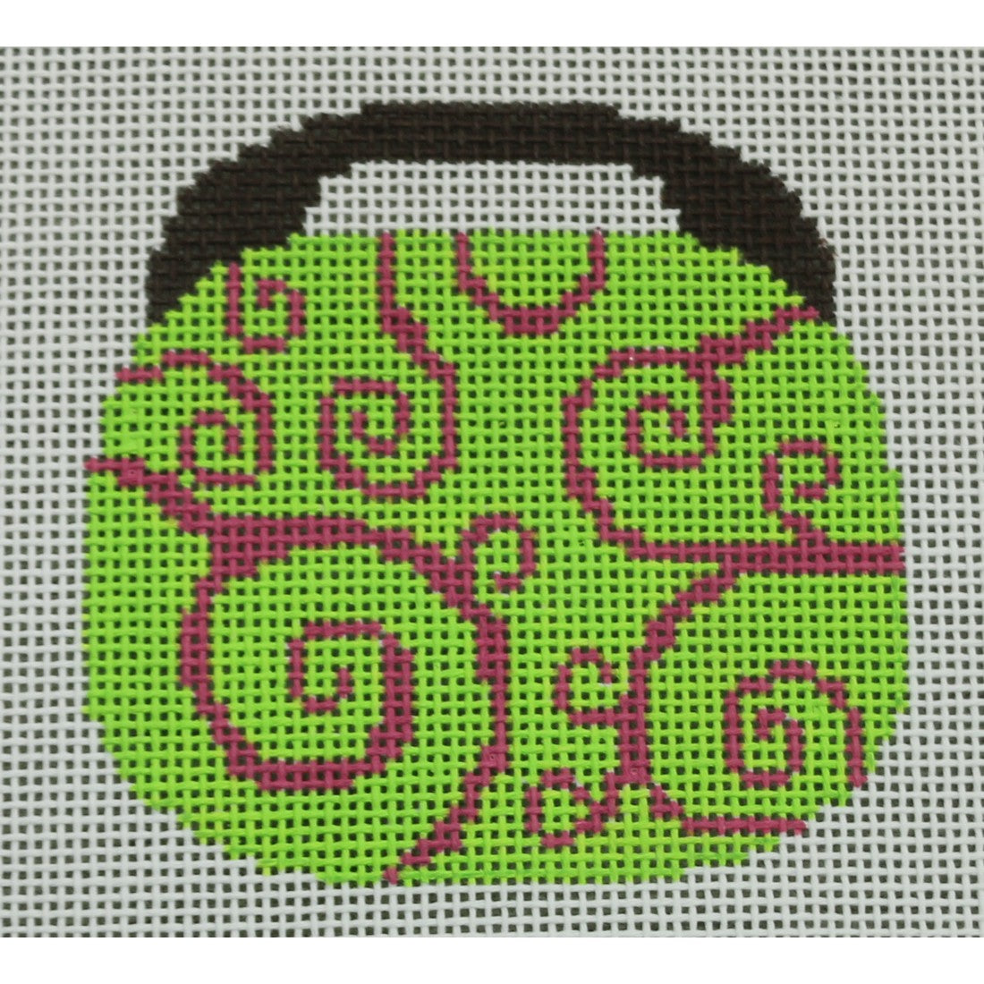 Swirl - Lime Green and Hot Pink
