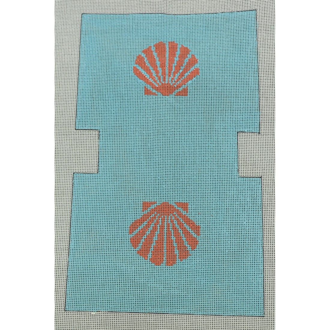 Seashell Clutch Coral and Teal