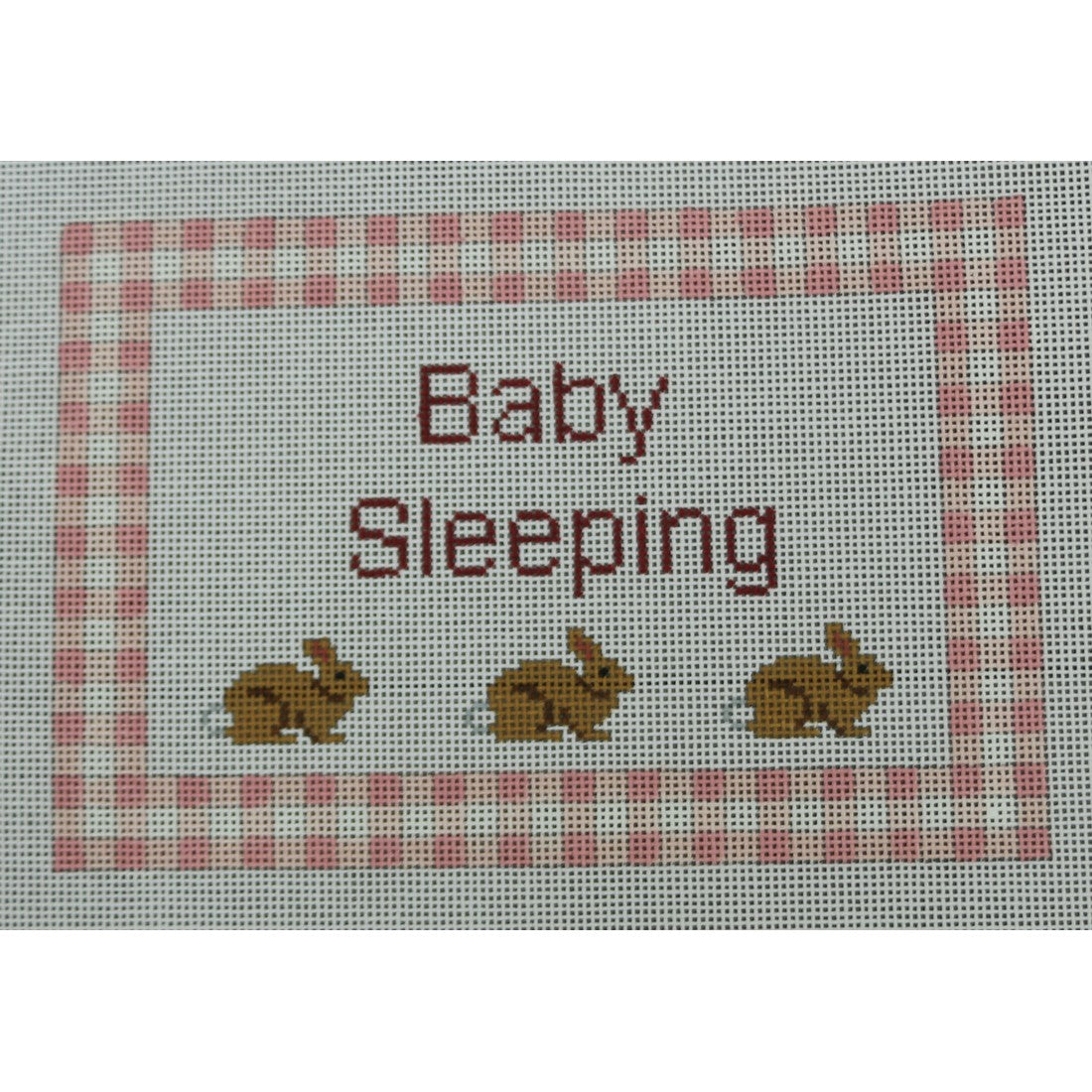 Baby Sleeping Bunnies Pink Gingham