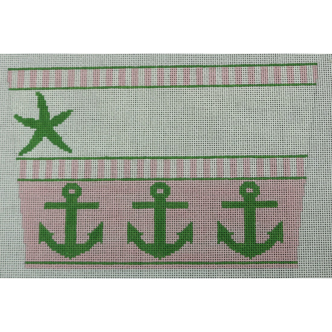 Stocking Cuff - Starfish and Anchors Pink and Green