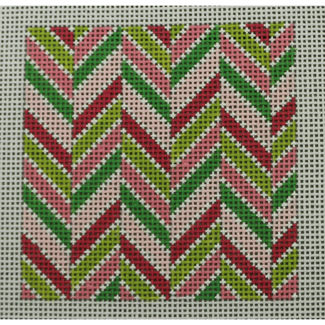 Chevron Pinks and Greens Square