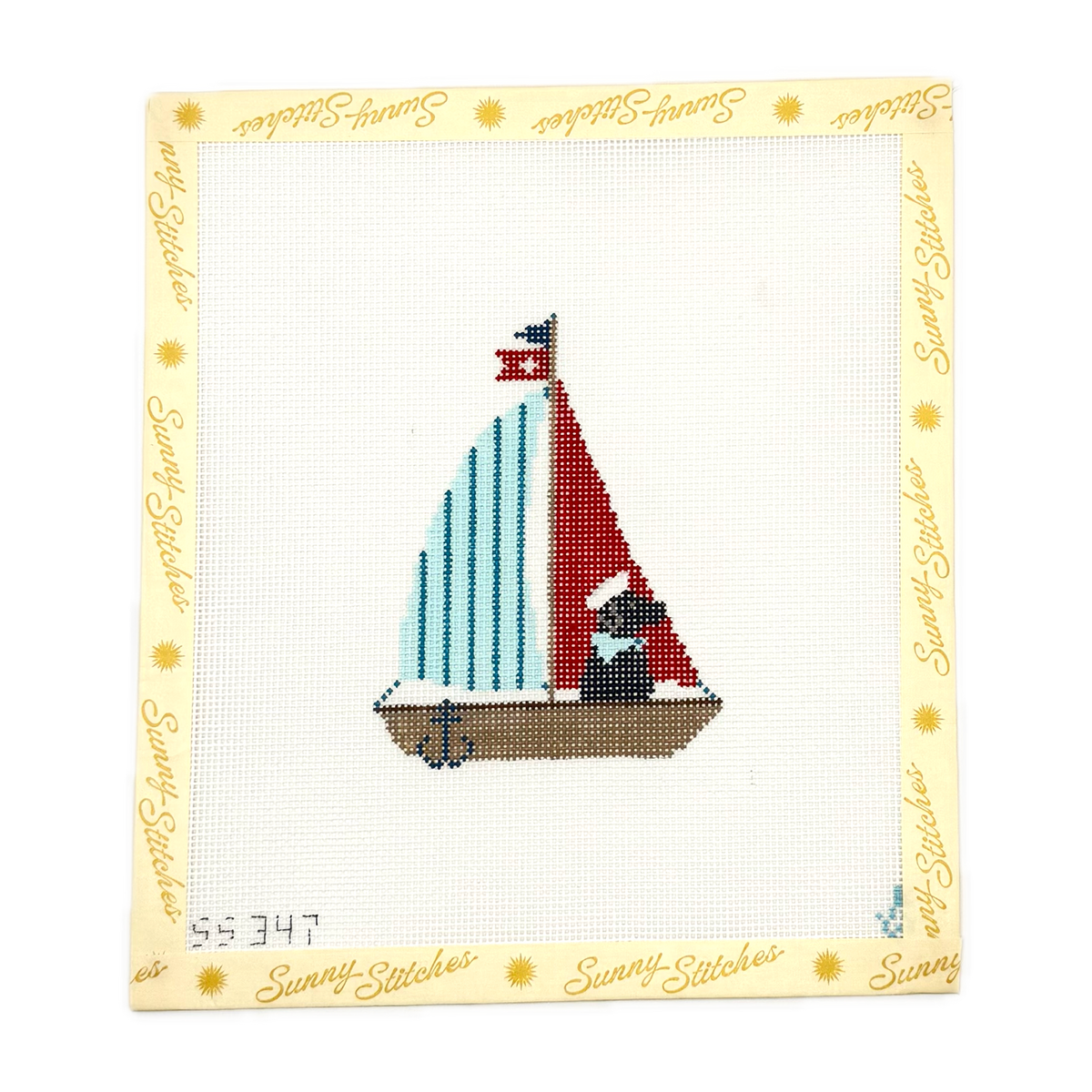 Black Labrador in Sailboat