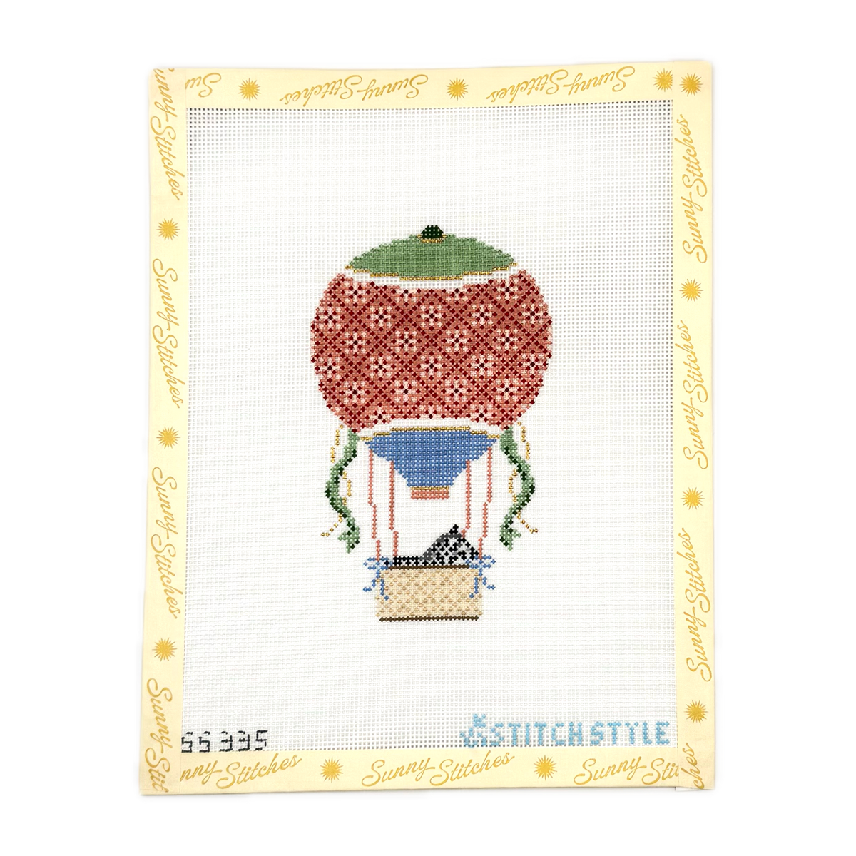 Coral and Green Hot Air Balloon with Zebra