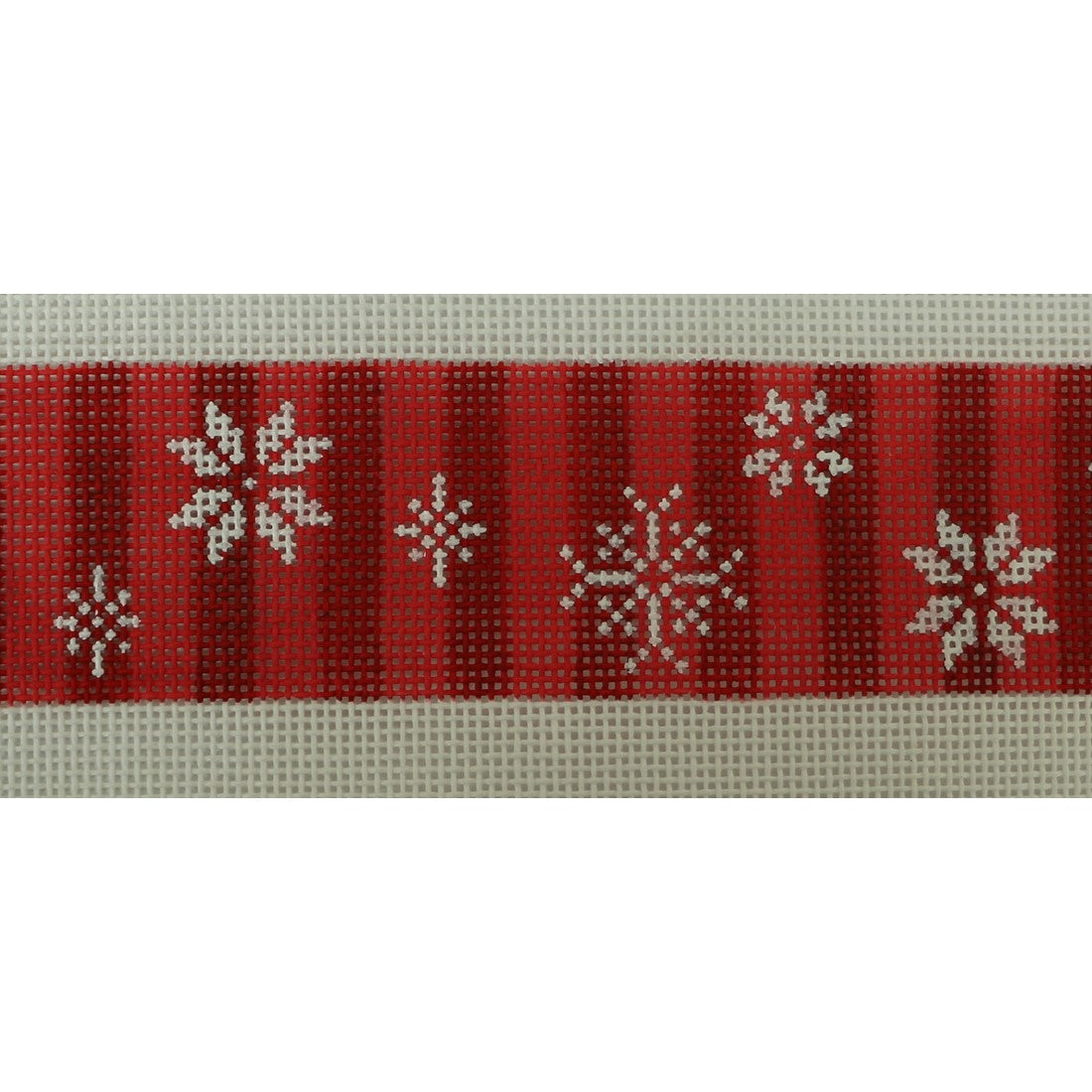 Snowflakes on Red Tone on Tone Stripes (36in) - 18 mesh