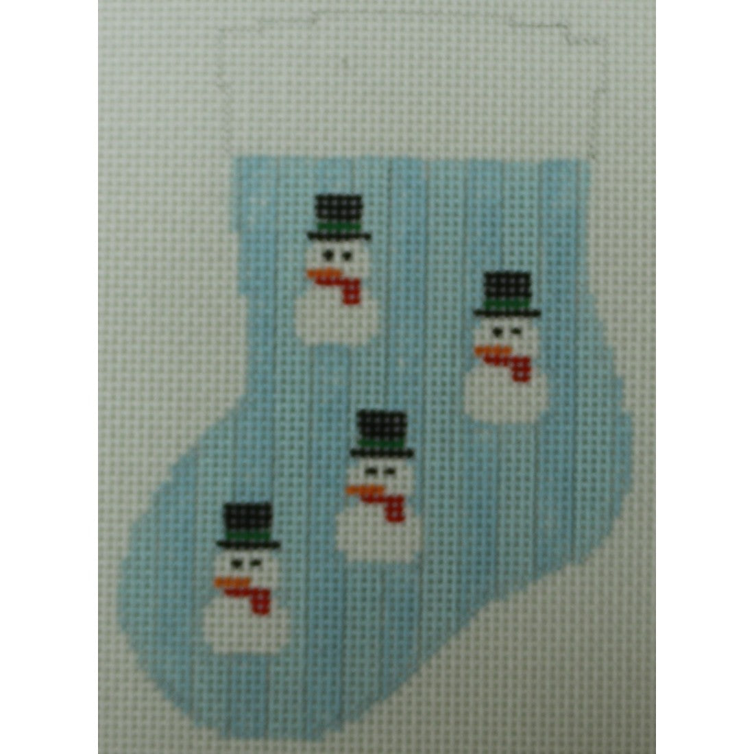 Snowmen on Blue Stripes