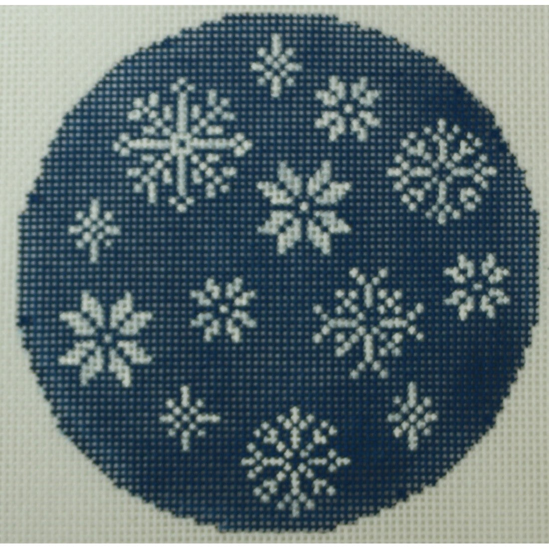 Snowflakes on Navy - 18 mesh
