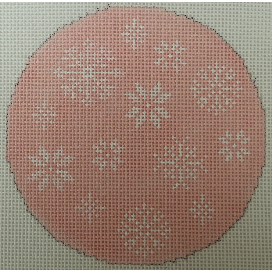 Snowflakes on Pale Pink - 18 mesh