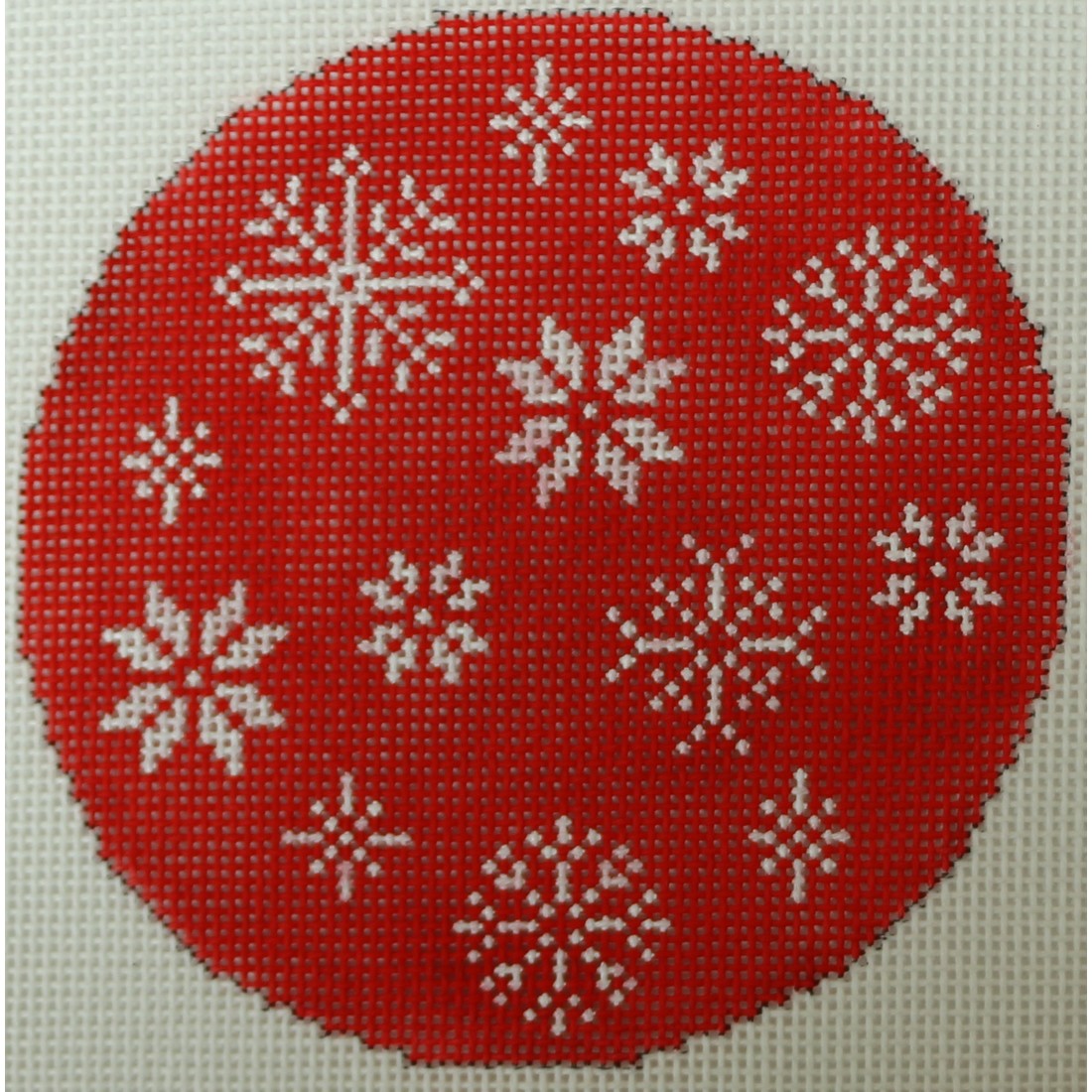 Snowflakes on Red - 18 mesh