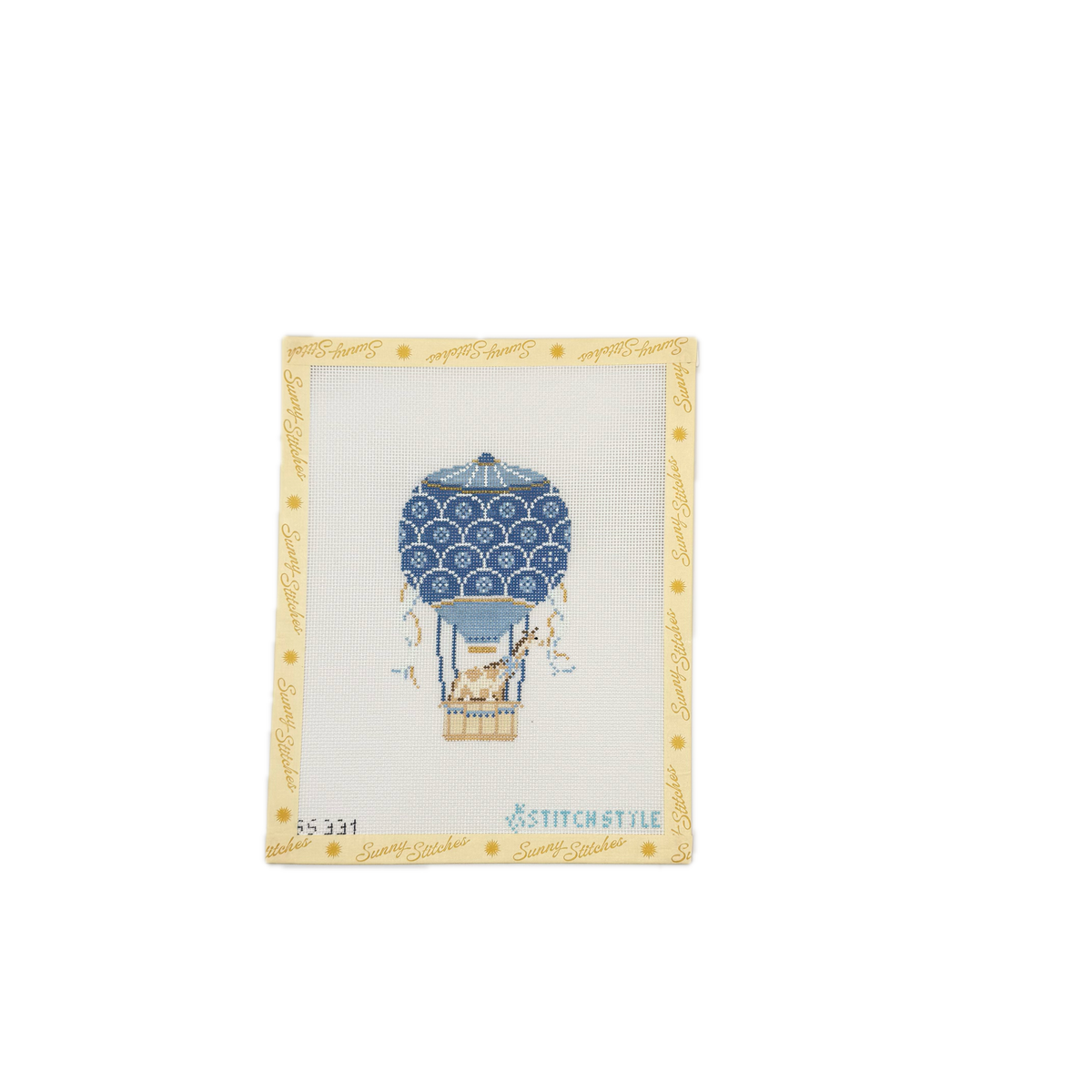 Light Blue Hot Air Balloon with Giraffe 