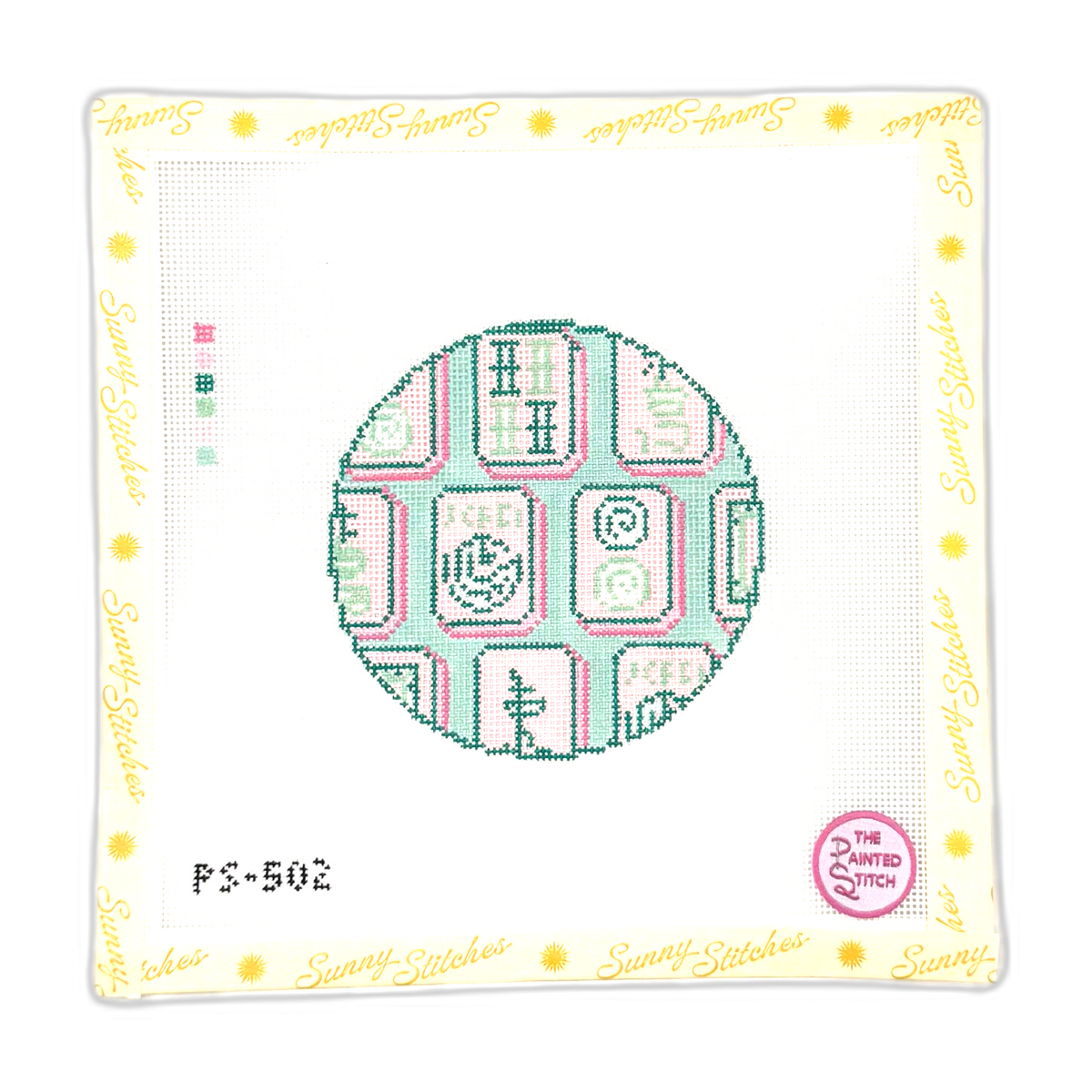 Mahj Tiles Round Pink